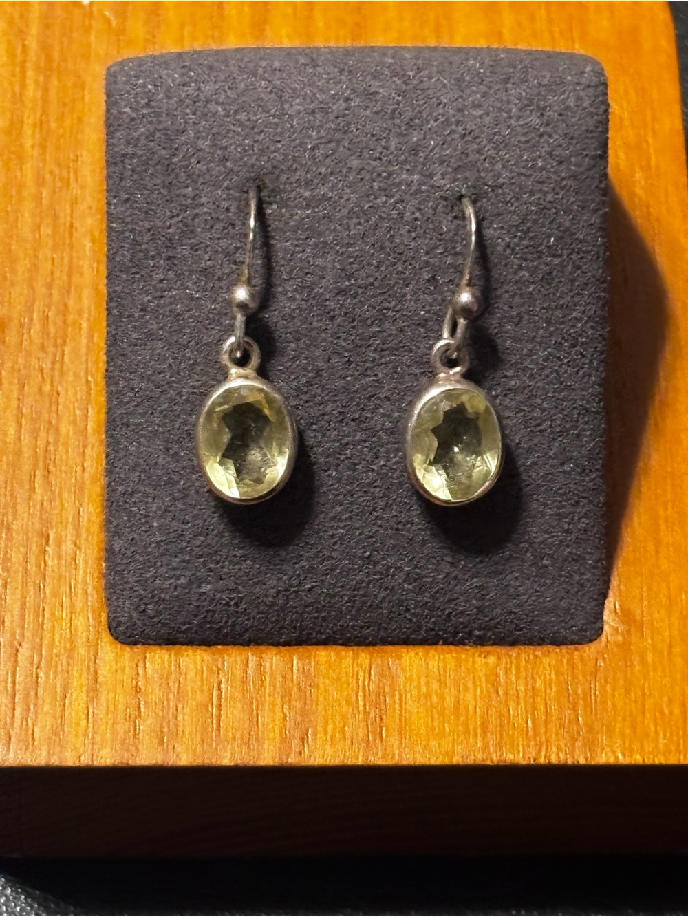 Yellow‎ Gemstone Drop Earrings in Silver-Tone